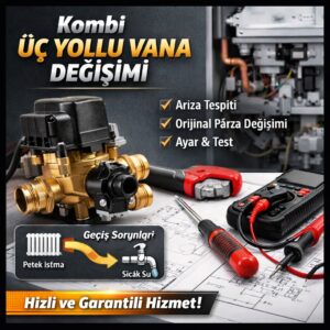 Kombi üç yollu vana değişimi görseli